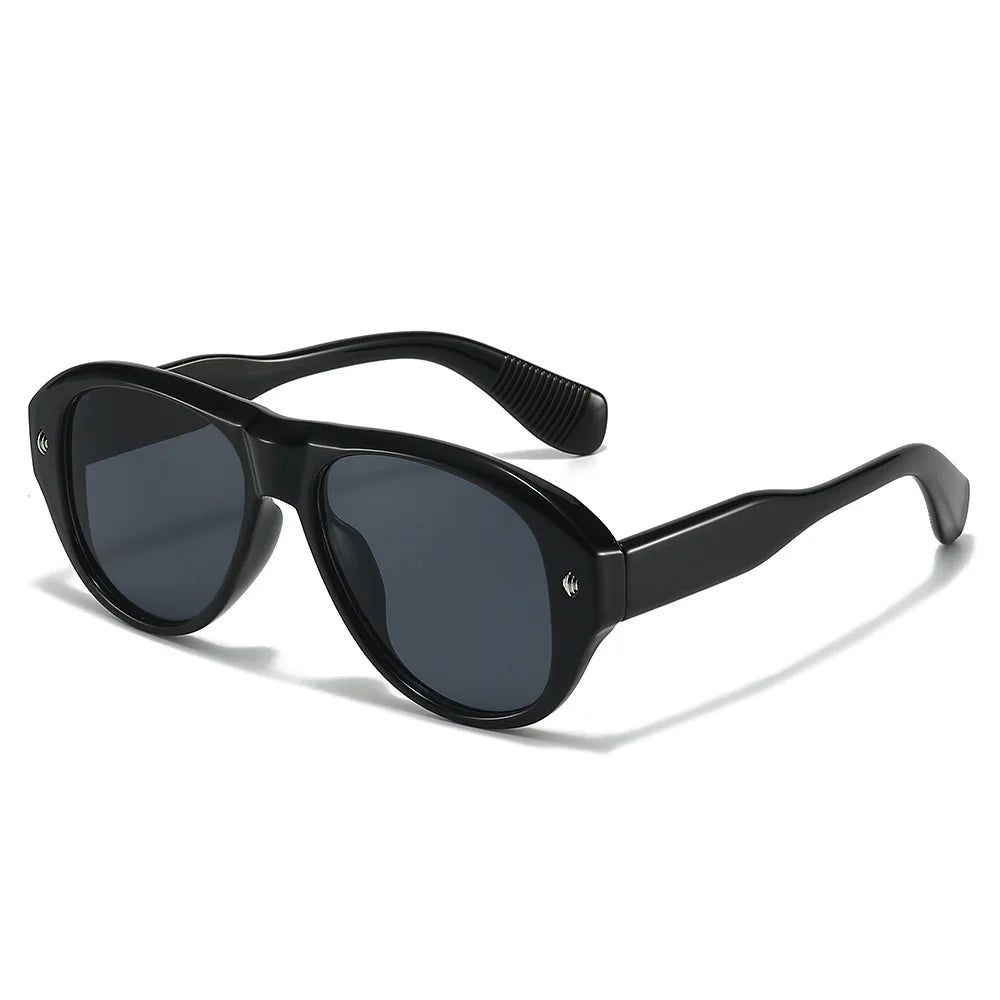 JNPCXI New Vintage Cat Eye Pilot Sunglasses for Women Men Black Retro Frame UV400 Sun Protection Fashion Shades Streetwear Style