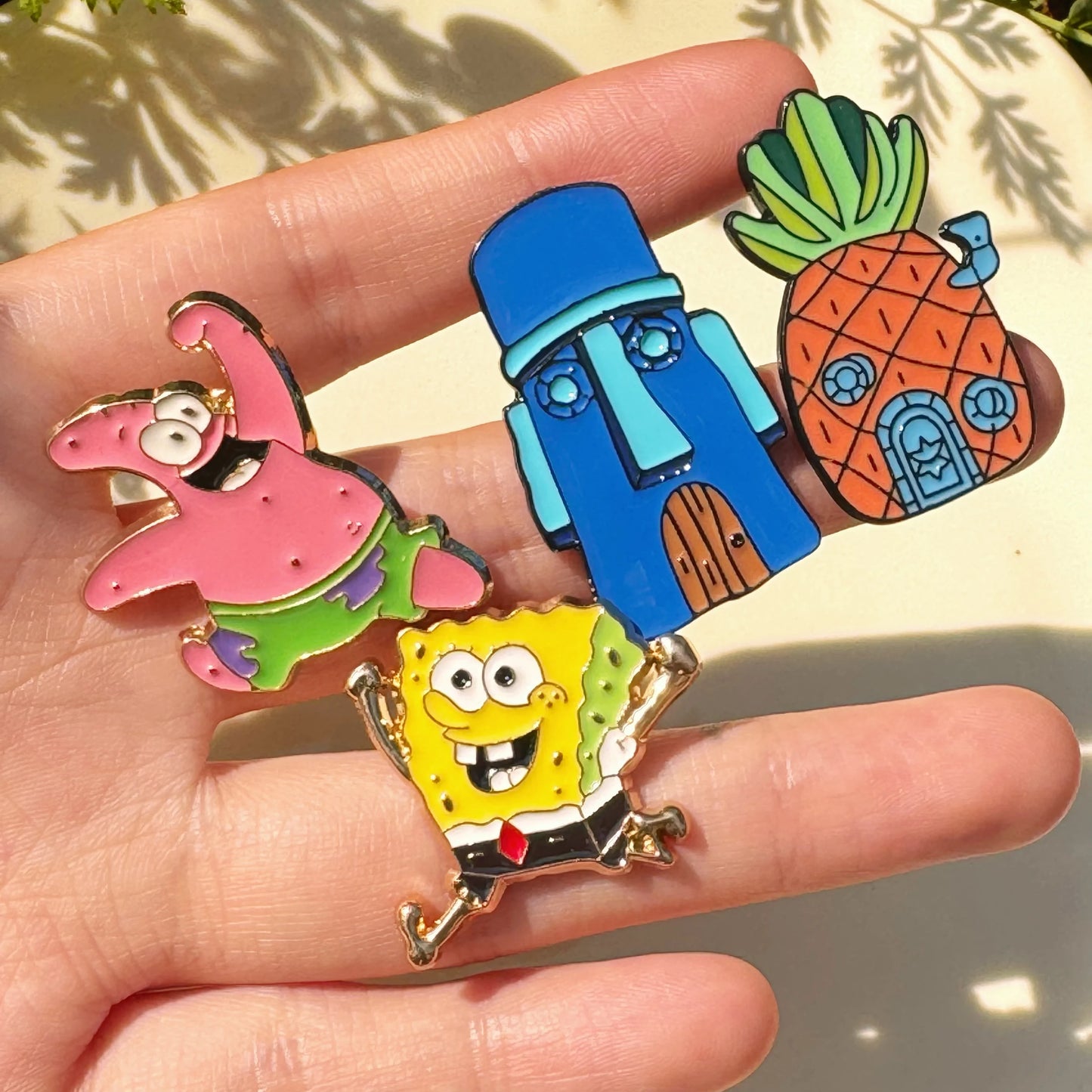 4pcs Cartoon Anime Enamel Pins Set Funny Animation Good Friend Metal Brooch Badges Jewellery Accessories for Gifts