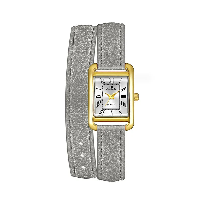 Women Watches Fashion Casual Square Black Genuine Leather Quartz Watche For Women Dress Elegant Clock Ladies Wristwatches