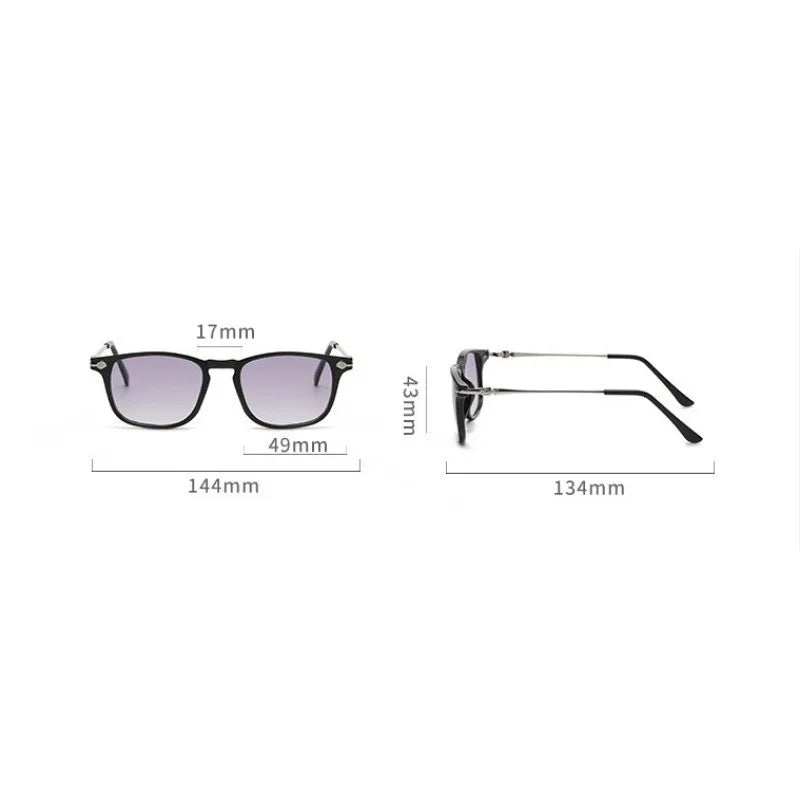 2PCS Retro Bifocal Reading Glasses Unisex Stylish Square Frame Spring Hinge Design 1.0 To 4.0x Magnification Retro Glasses