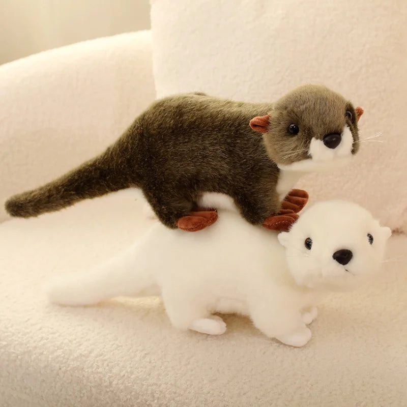 33/38/45CM Kawaii Lifelike Otter Plush Toy Otter Plushie Stuffed Animal Toy Appease Baby Doll Kid Birthday Xmas Gift