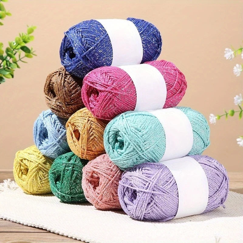 3.52oz Colorful Shiny Thread, Colorful Shiny Thread, Medium Thick Thread, Knitted Sweaters, Vests, Cushions And Other Crafts