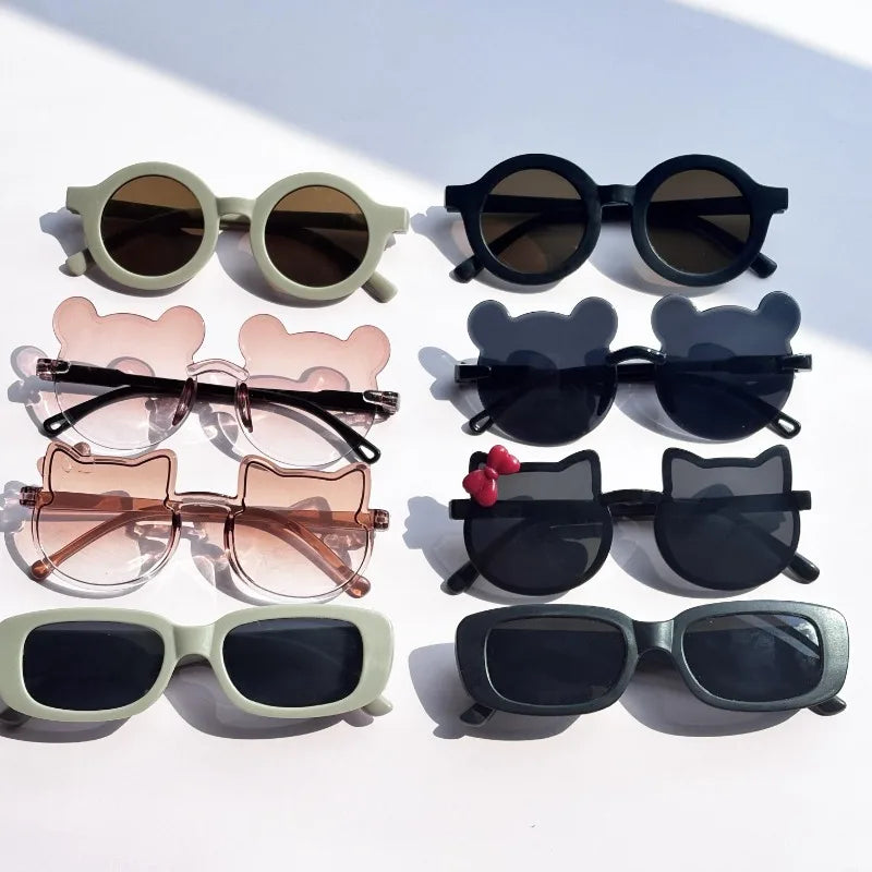 4pcs Cute Round Frame And Bear Ear Shaped Fashion Glasses Perfect for Parties And Birthday And Holiday Gifts