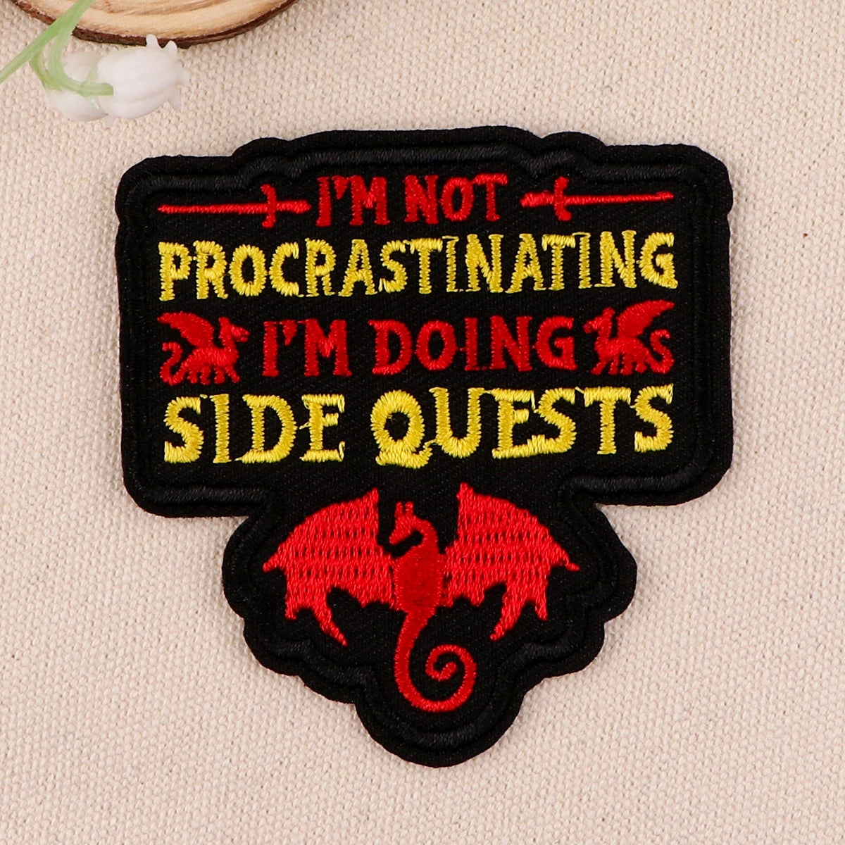Dragon Patches For Clothing Game Quotes Patches Appliques Iron on Badges Clothes Stickers DIY Sewing Embroideriy Stripes