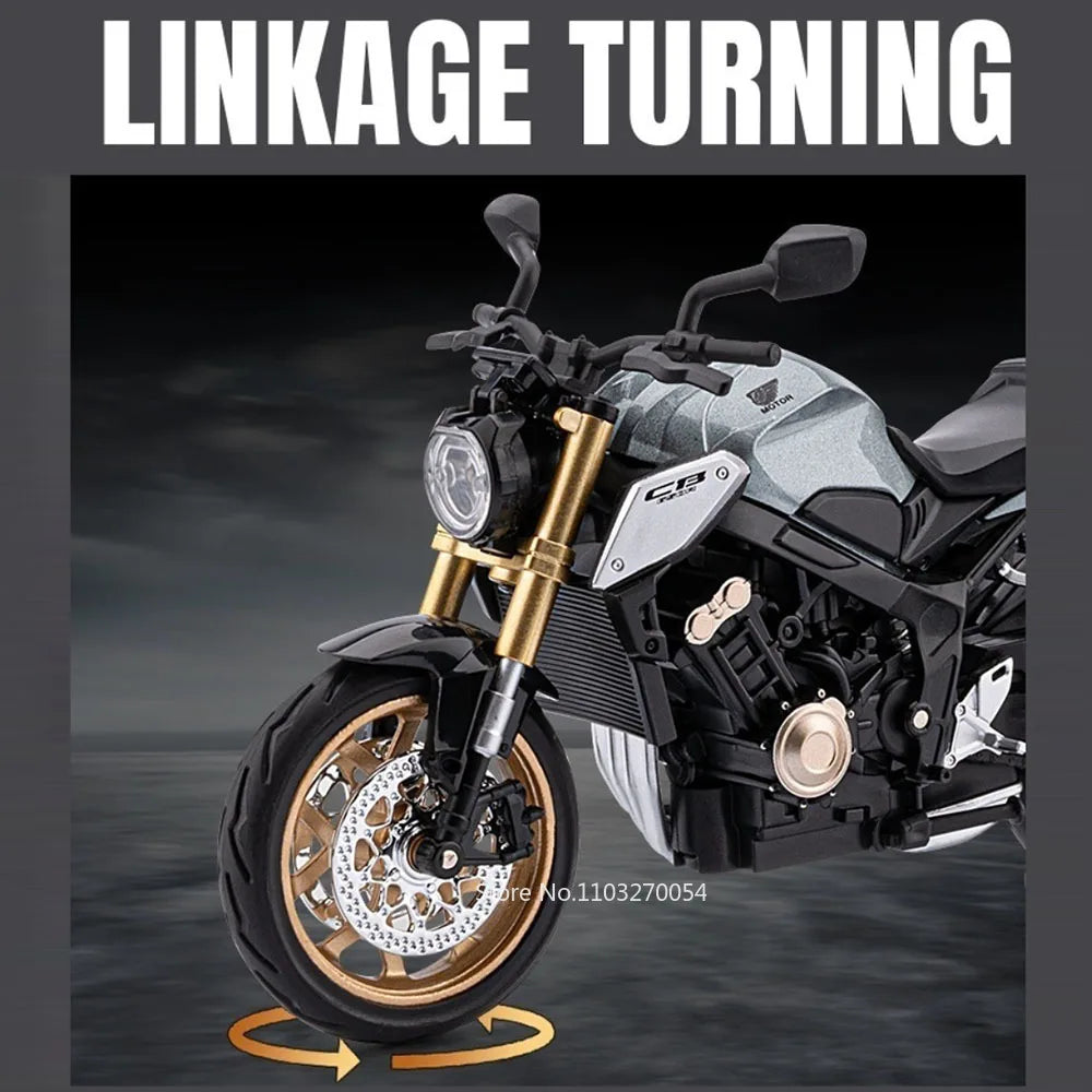 1:12 Honda CB650 CBR1000 Miniature Motorbicycle Alloy Diecast Model Toys Car Sound Light Shock Absorption Cars Boy Birthday Gift