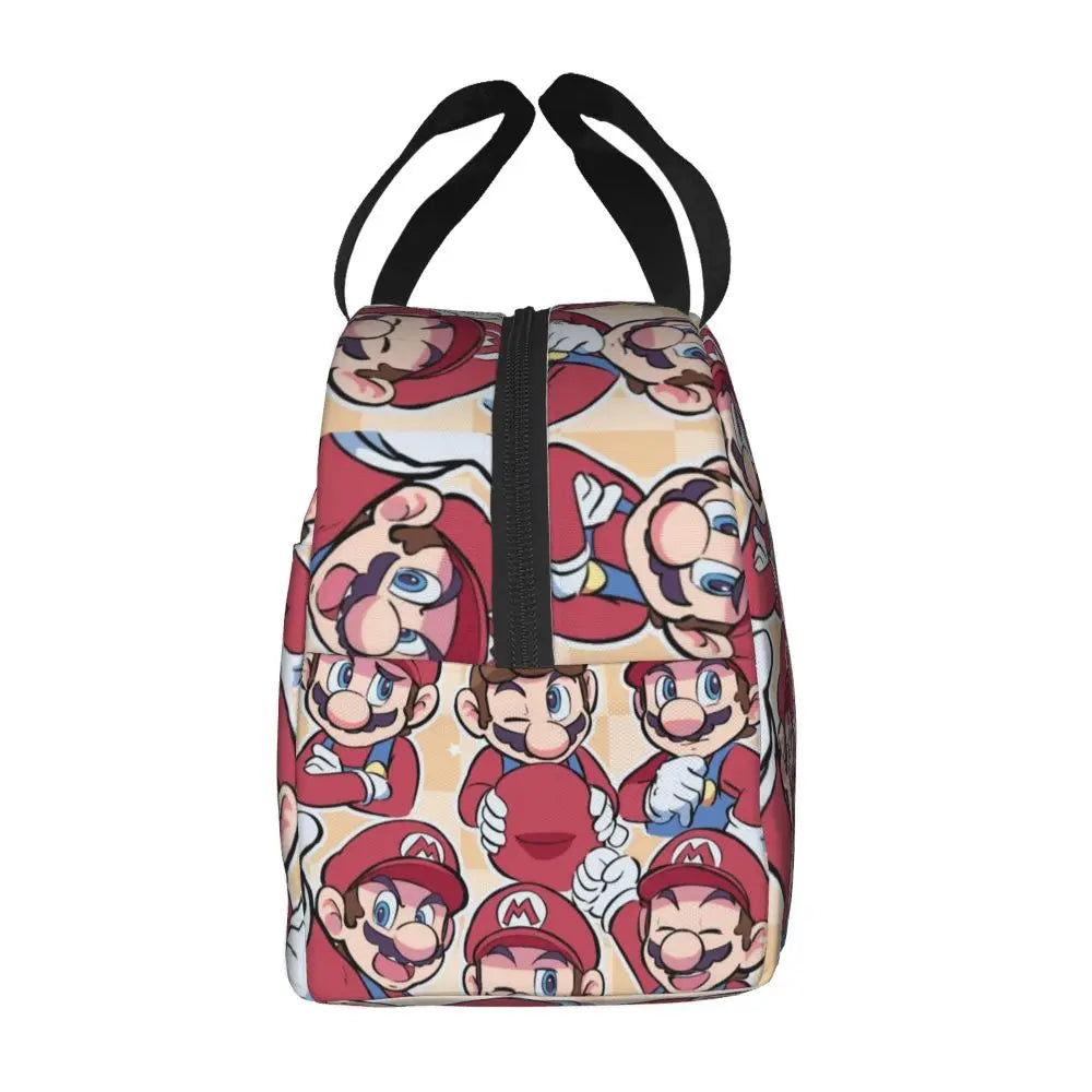 Custom Mario SuperBros Insulated Lunch Bag Reusable Thermal Cooler Lunch Box M18