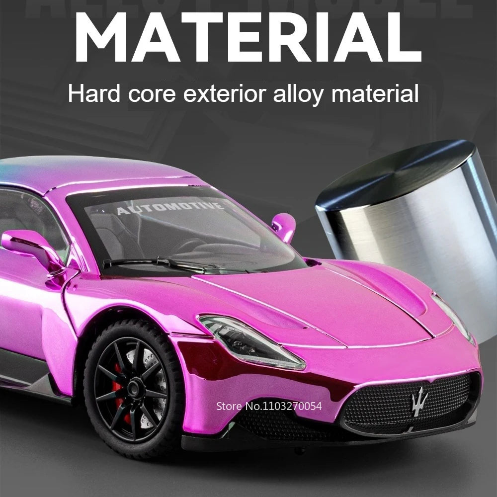 1:24 MC20 PAGANI Huayra Alloy Supercar Model Diecast Toys Four Wheel Suspension Sound Light Pull Back Vehice Children's Day Gift