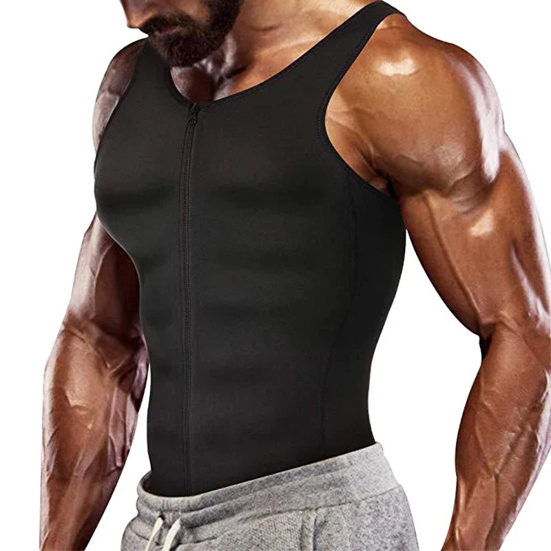 Men's Slimming Compression underTank Top Shaper Vest with Zipper & Back Support
