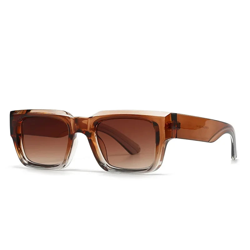 JNPCXI Square Sunglasses Men Punk Wide Legs Eyewear Gradient Green Gray Shades Luxurious Brand Designer Women Sun Glasses