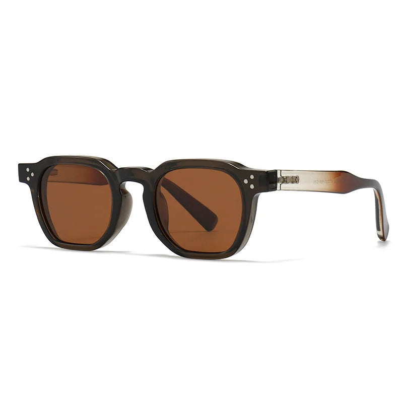 JNPCXI New Polarized Vintage Rivets Polygon Square Women Sunglasses Fashion Men Shades UV400