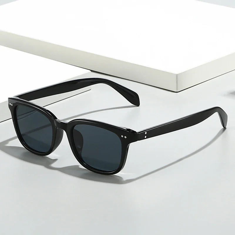 JNPCXI Fashion Square Rivets Men Sunglasses Shades UV400 Retro Women Jelly Color Sun Glasses