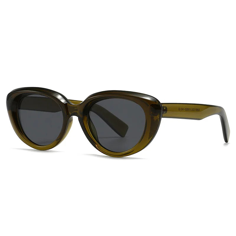 JNPCXI New Vintage Cat Eye Women Sunglasses Fashion Rivets Men Tea Shades UV400 Trending Sun Glasses