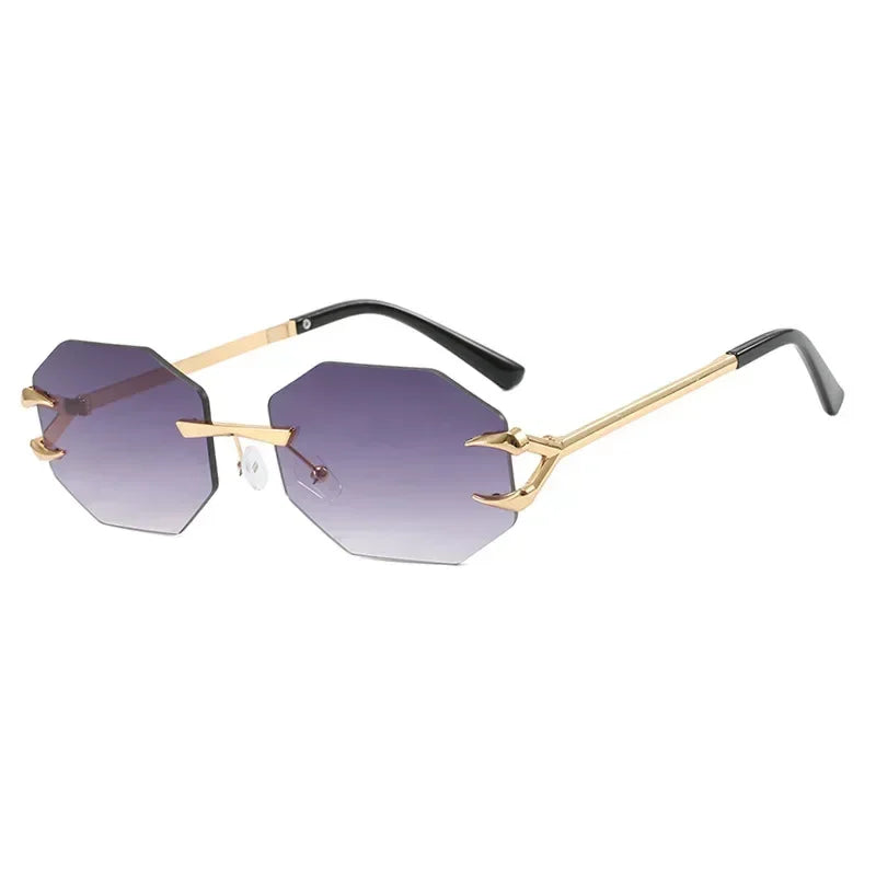 JNPCXI Retro Sunglasses Women Fashion Rimless Sun Glasses Men Shades Cutting Lens Ladies Frameless Eyeglasses