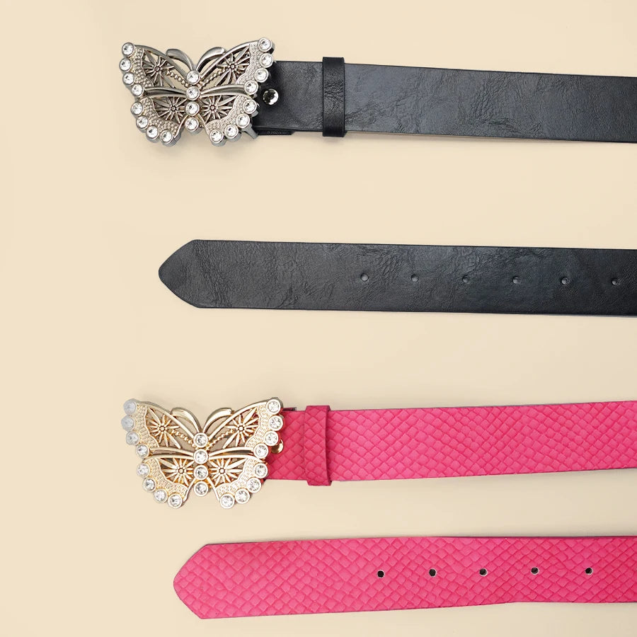 New Retro Metal Hollow Out Fashionable Butterfly Decoration Belt, Versatile Belt for Spicy Girls, Classic Decoration Belt