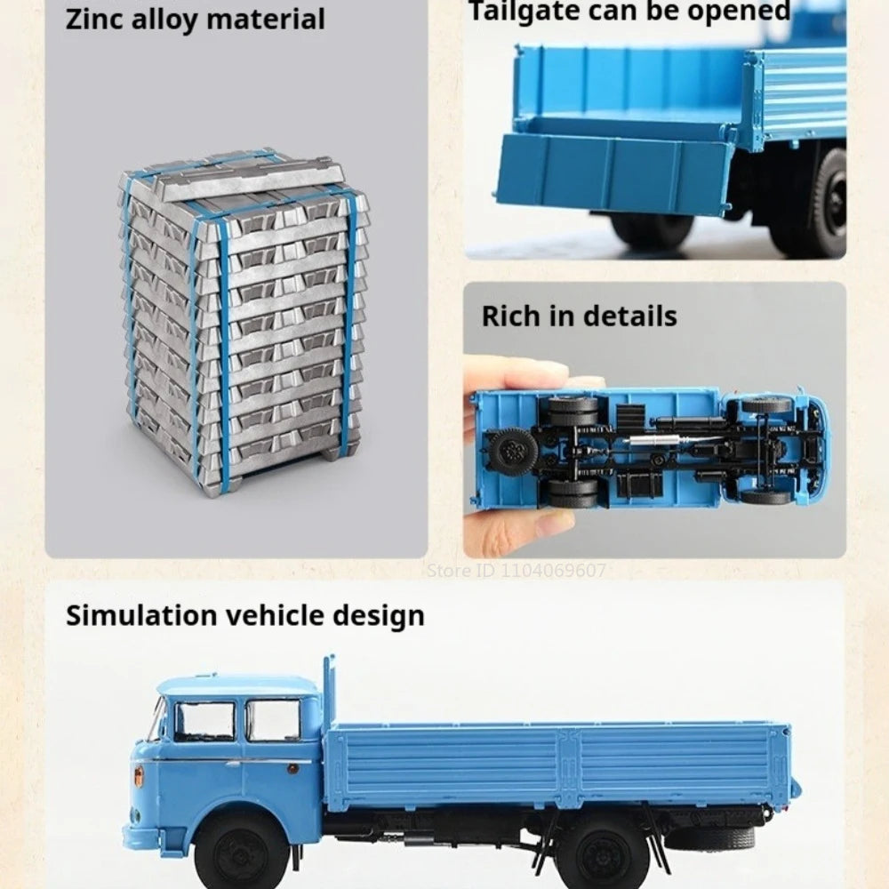 1:64 Huanghe JN150 Truck Diecast Model Alloy Toy Car Tailgate Can Lowered Metal Body c Miniature Toy Collect Souvenirs
