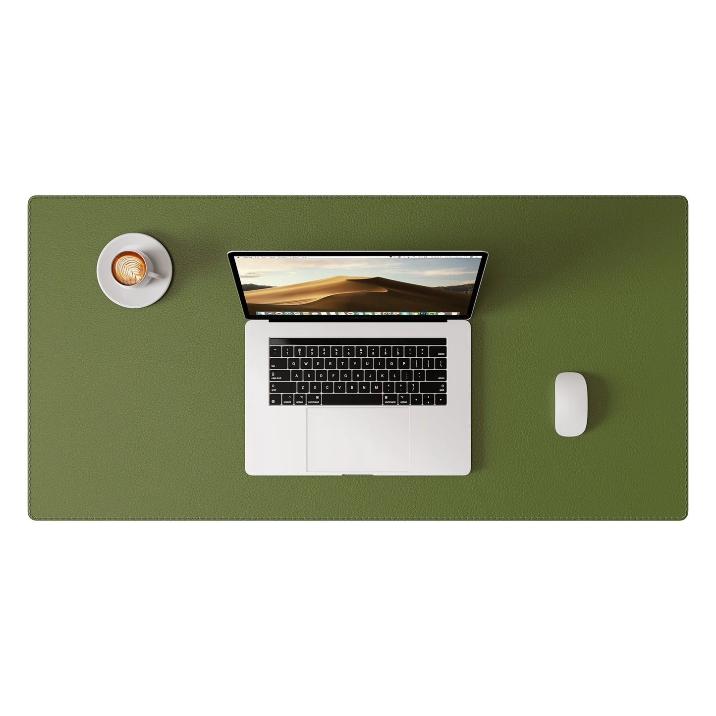 Stitched Edges PU Leather Office Desk Mat, Non-Slip Mouse Pad, Waterproof Desk Pad Protector for School Office Home