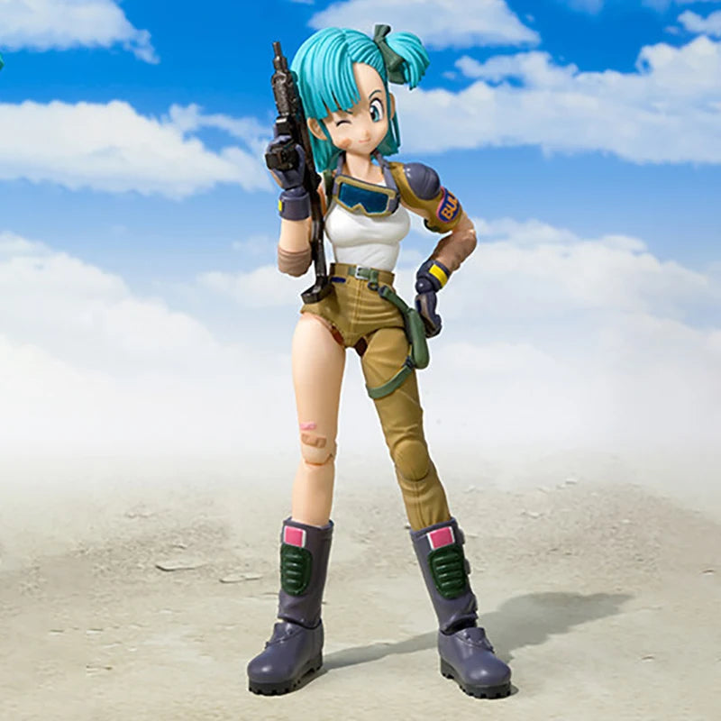 13cm SHF Dragon Ball Soldier Bulma  Action Figure PVC Battle Detector Collection