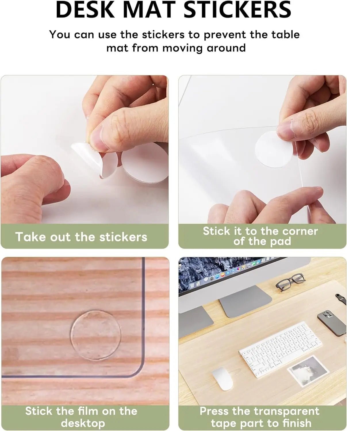 Clear Desk Mat - Multi-Functional Desk Pad, 24 x 14 inches - Durable Desk Protector with Anti-Slip Base, Transparent View