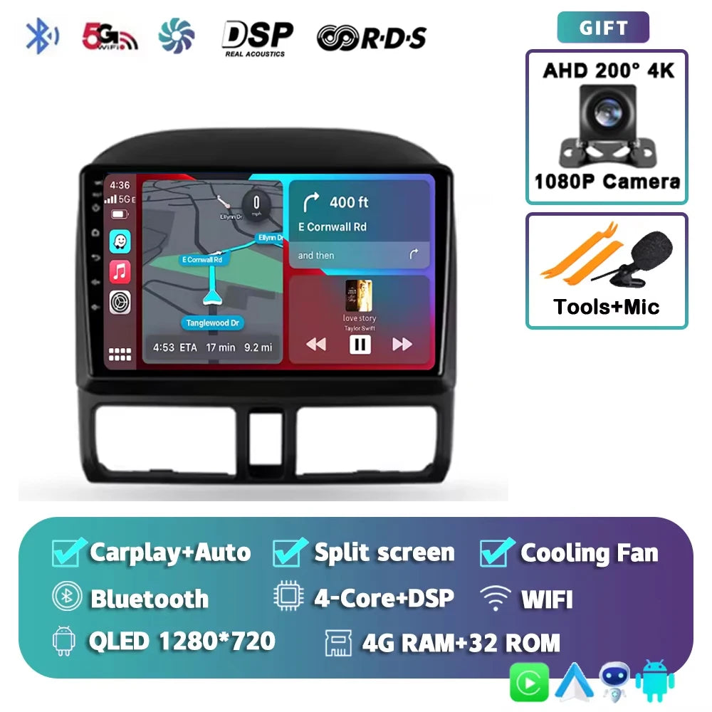 For Honda CR-V CRV 2 2001 - 2006 Android 15 Car Radio Multimidia Video Player WIFI+4G 2din Navigation GPS Head Unit Stereo