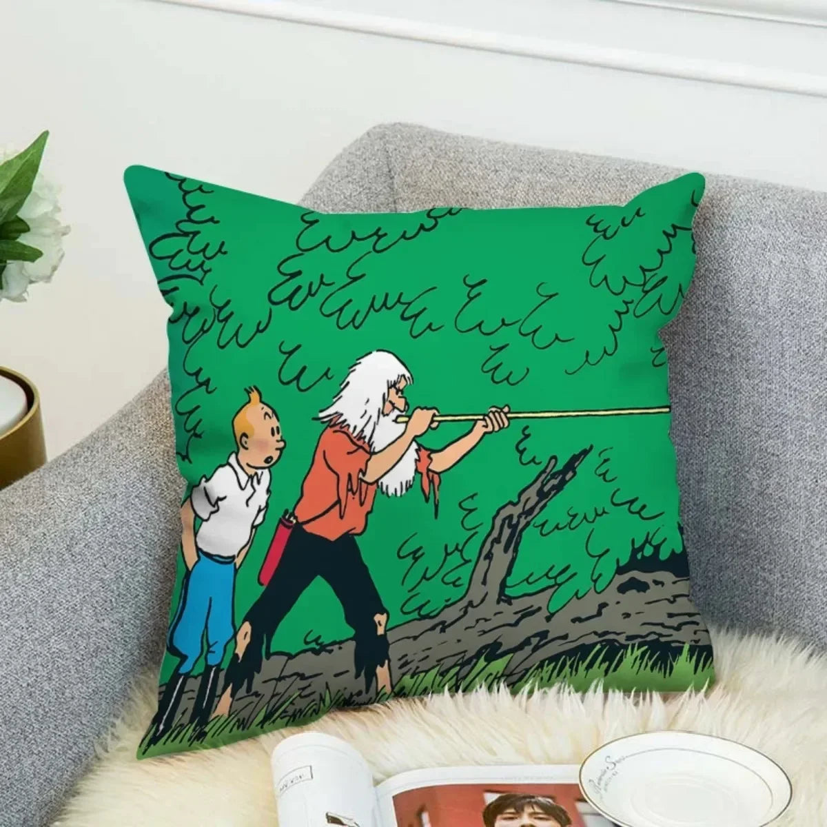 Anime Tintin Cushion Cover Pillowcases Home Decor Decorative Pillows for Sofa M5