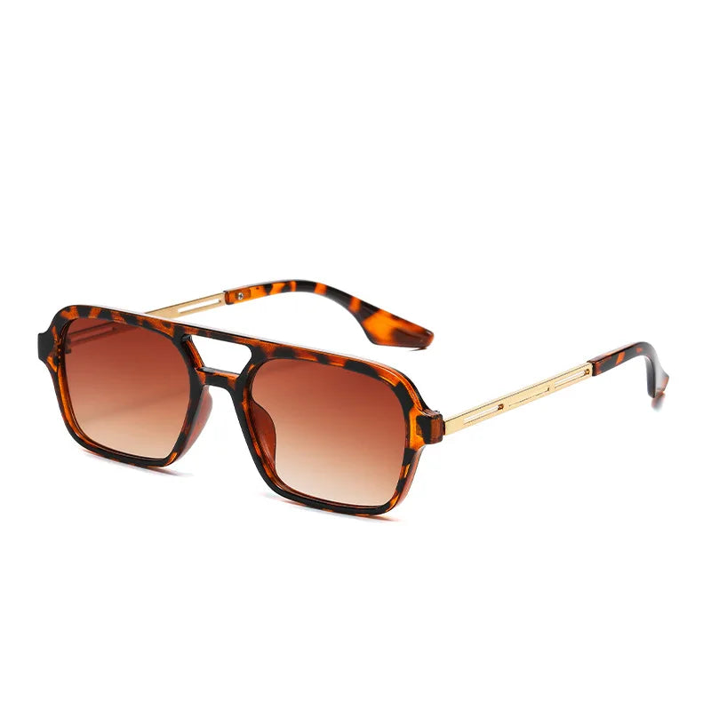 JNPCXI Quality Fashion Double Bridges Women Square Sunglasses Fashion Men Ocean Film Shades UV400 Trending Sun Glasses