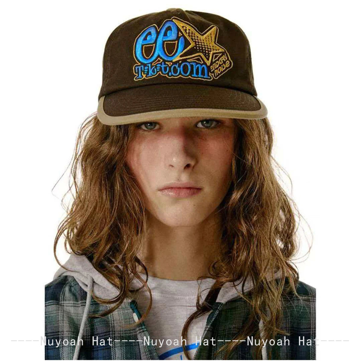 New Men Women Retro Orangutan Star Letter Embroidery Baseball Hats Sunshade Personal Versatile Color Block Peaked Caps Fashion