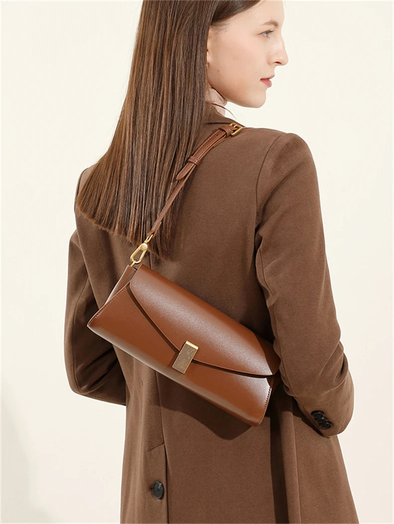 Burminsa Leather Underarm Shoulder Bags Women Luxury Design Crossbody Purse