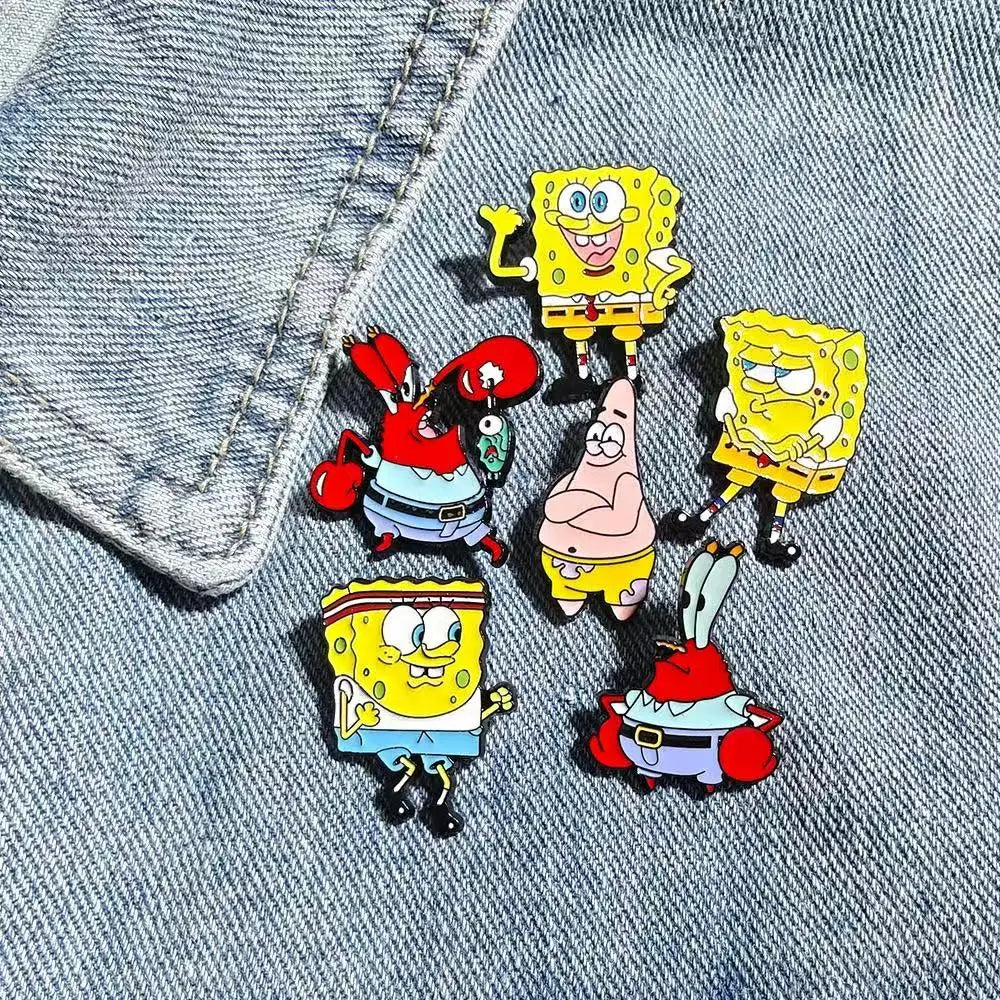 6 PCS Cute  Character Enamel Pins – Funny Cartoon Brooches for Backpack Decor, Birthday Gifts for Kids & Anime Lovers