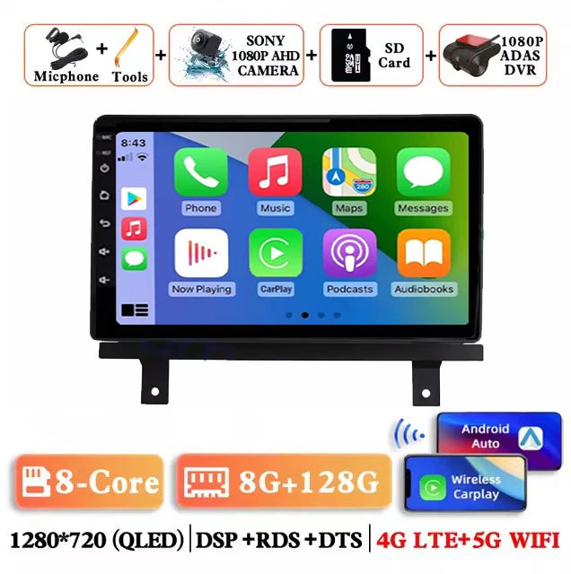 Android 15 Wireless Carplay Auto Car Radio For BAIC Beiqi Beijing X3 X5 2019 2020 2021 Multimedia Player GPS Navigation 4G+WIFI