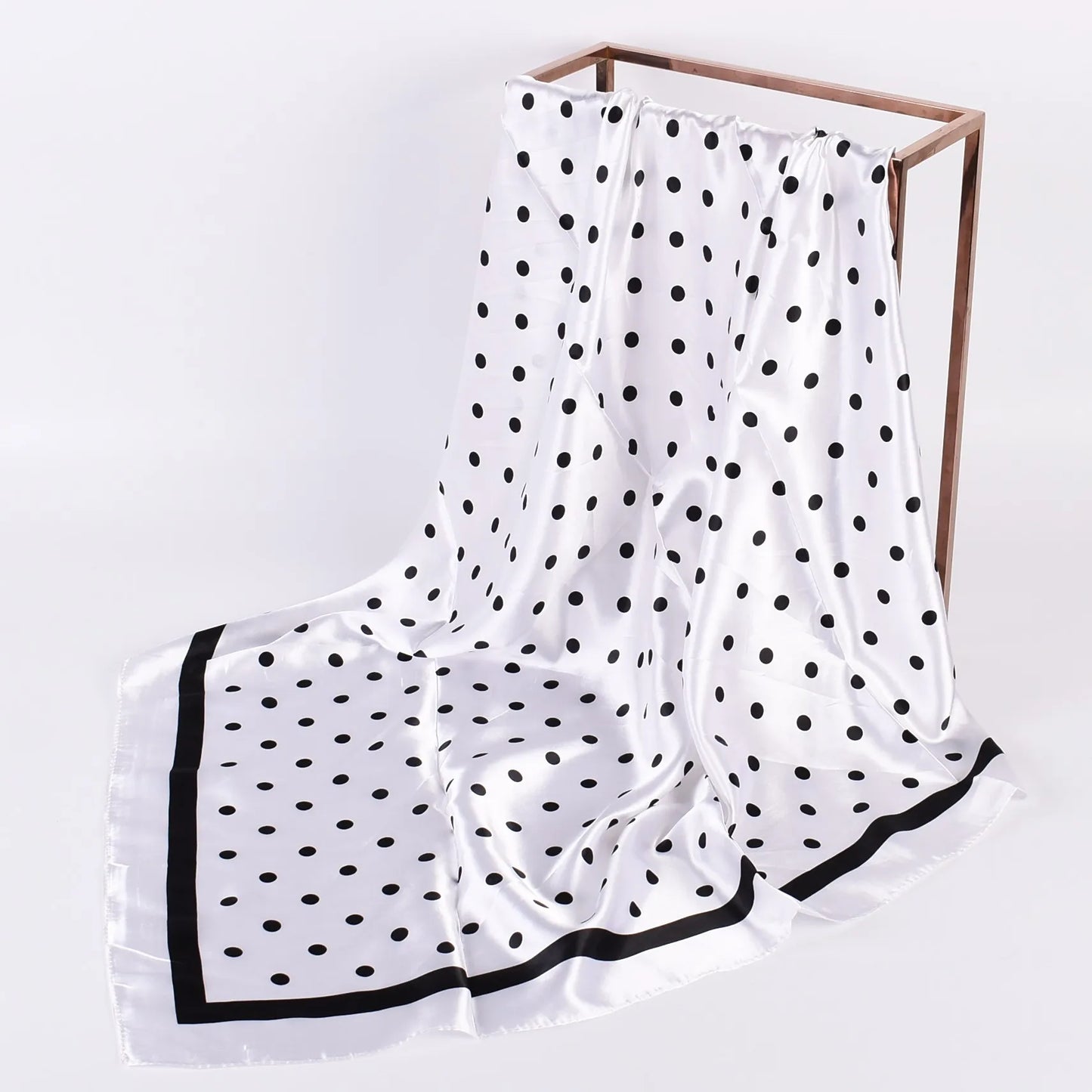Summer new fashionable temperament wavelet dot 90CM large square scarf printed with fashionable square silk