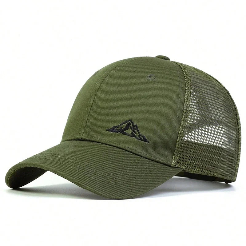 Unisex Mountain Range Embroidery Baseball Net Caps Season Adjustable Simple Hats