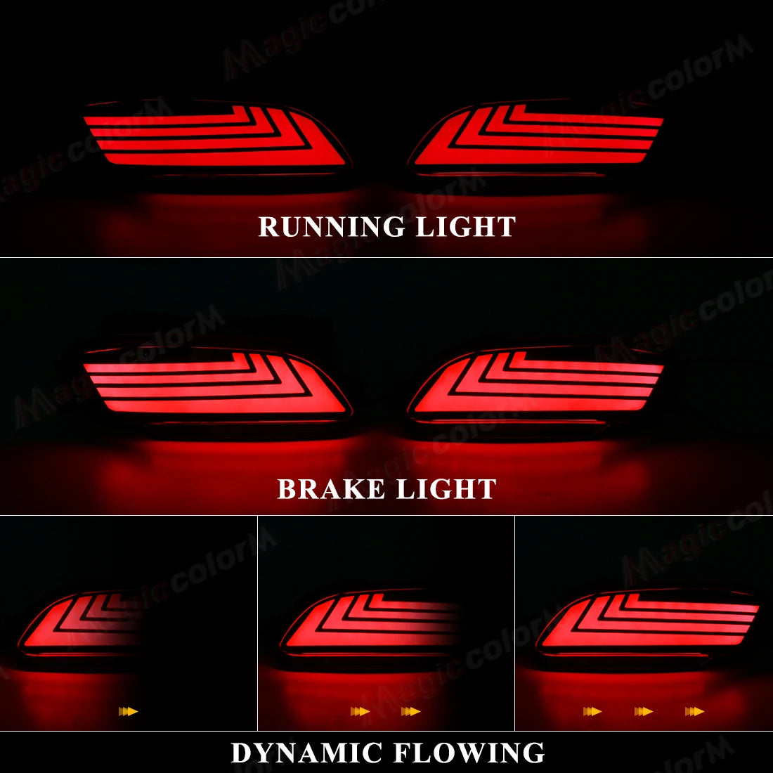For Lexus RX For Toyota Harrier 2003 - 2008 For Venza 2013 - 2015 Rear Bumper Reflector Lights Dynamic Turn Signal Brake Lamps