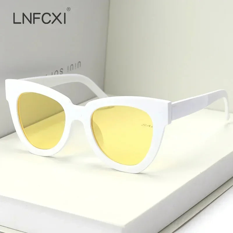 JNPCXI Fashion Cat Eye Sunglasses Men Luxury Brand Designer Vintage Women Sun Glasses Gafas De Sol Uv400