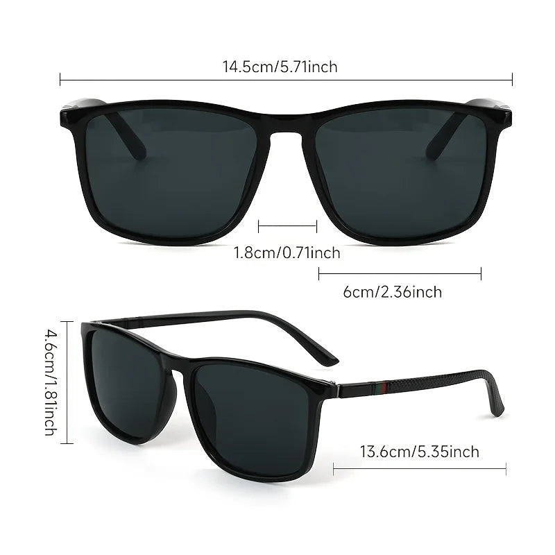 2-piece Personalized Retro Box Trendy Futuristic Glasses for Both Men and Women Suitable for Driving Vacation