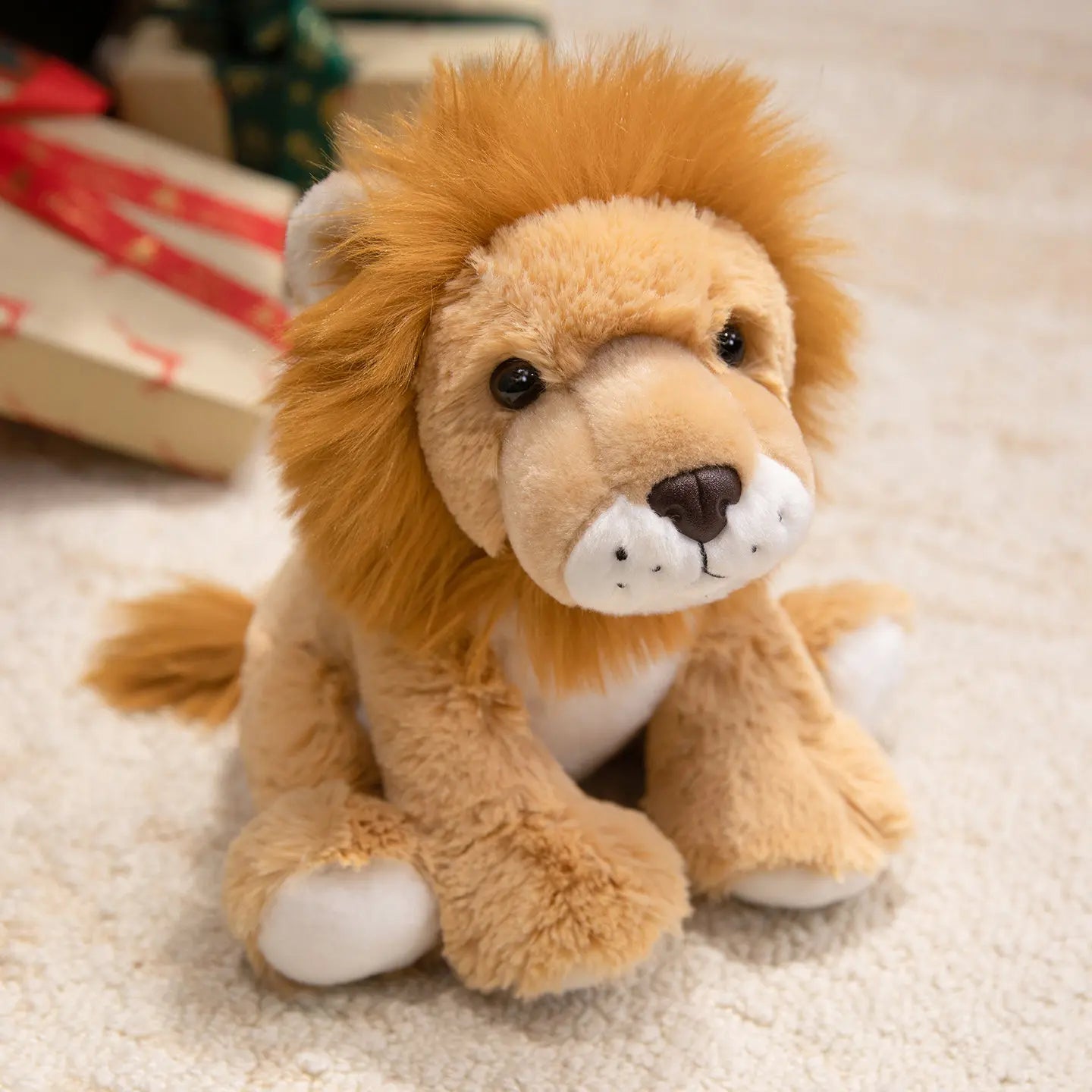 20cm Sitting Cute Forest Animal Tiger, Lion, Sheep, Cow, Fox, Plush Toy Doll, Christmas Birthday Gift