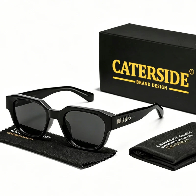 CATERSIDE Men Fashion Sunglasses High-Quality Pc Square Thick Frame Sun Glasses Women Business Festival Gifts Rational Glasses