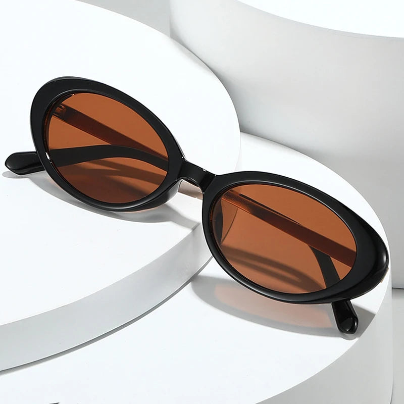 JNPCXI New Retro Oval Sunglasses Women Gradient Leopard UV400 Fashion Punk Men Trending Sun Glasses