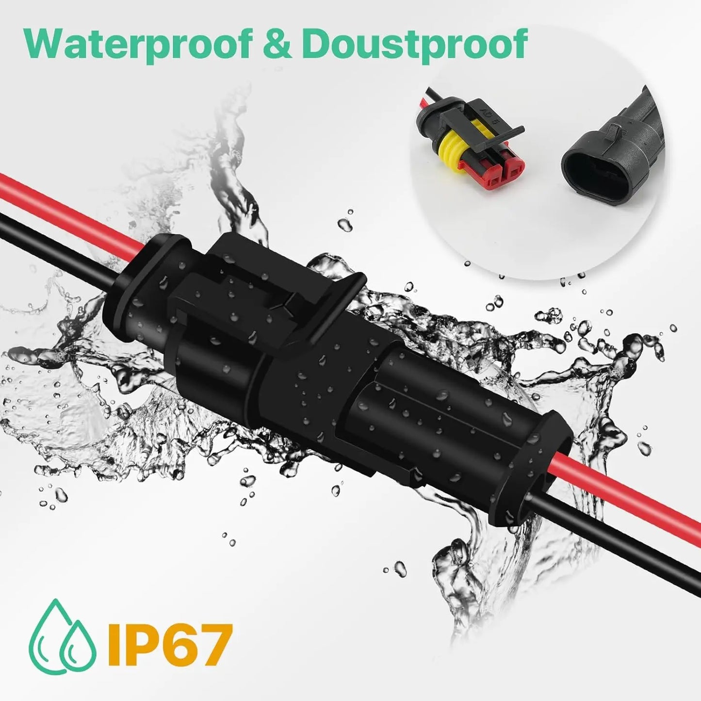 5pairs 2 Pin Waterproof Electrical Connectors, Male and Female Wire Connectors, 12V Plug Connector, Suitable for Connecting Weak