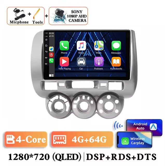 Android 15 Car Radio for Honda Fit Jazz 2002 - 2007 Car Radio Multimedia Navigation Android Auto Autoradio CarPlay DSP Stereo