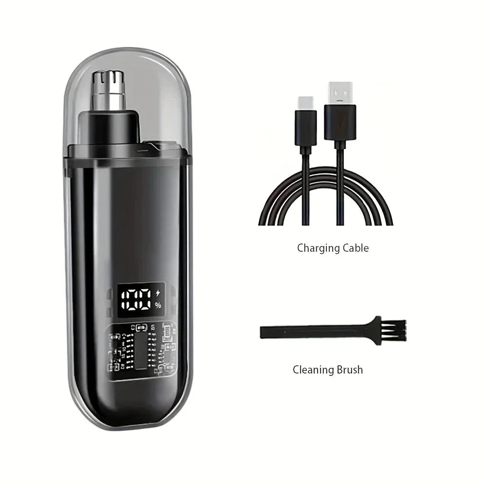 USB Rechargeable Nose & Ear Hair Trimmer, Portable Mini Electric Grooming Kit