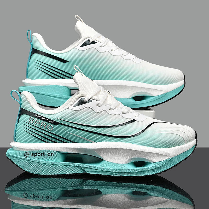 Men Sports Running Shoes Marathon Carbon Board Air Cushion Breathable Lightweight Women's Comfortable Athletic Nonskid Sneakers
