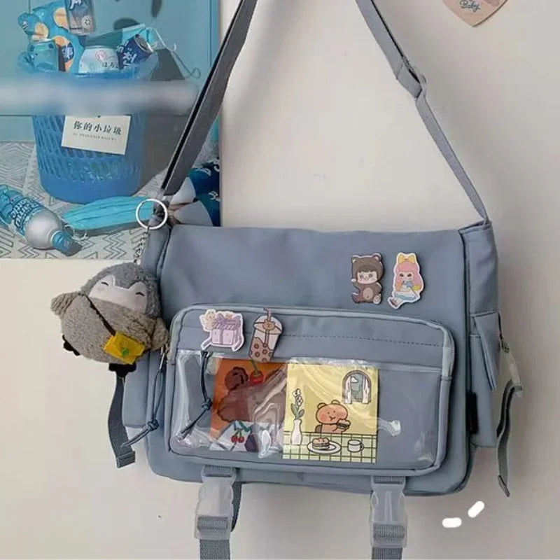 Waterproof Canvas Messenger Bag Women Men Handbags School Student Shoulder Bag Fashion Large Capacity Crossbody Bag Satchels