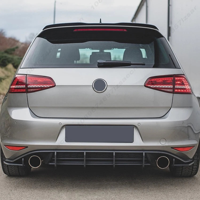 Maxton Style V2 Rear Bumper Lip Diffuser For Volkswagen Golf 7 MK7 GTI 2014-2017 Spoilers Bodykit Splitters Tuning Gloss Black