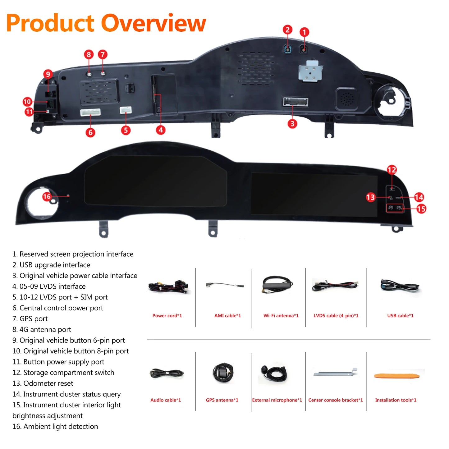 For Audi A6 A6L C6 4F (2005-2012 ) digital instrument panel, speedometer, Android radio, wireless CarPlay, GPS navigation 4+64GB