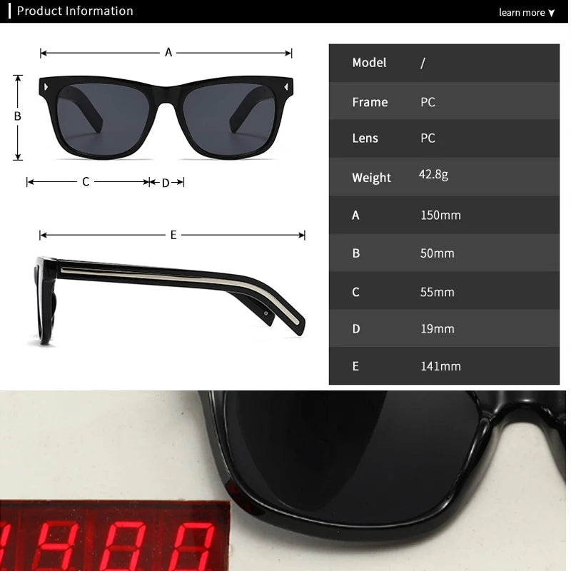 JNPCXI New Ins Popular Fashion Square Women Men Sunglasses Shades UV400