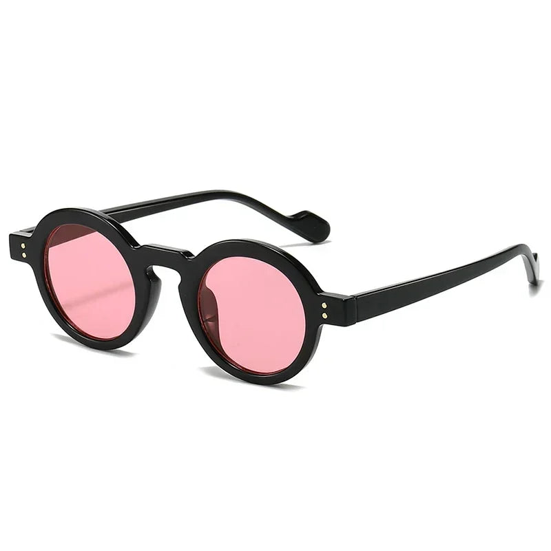 JNPCXI Retro Small Round Sunglasses Women Fashion Clear Ocean Lens Shades UV400 Men Rivets Trending Punk Sun Glasses