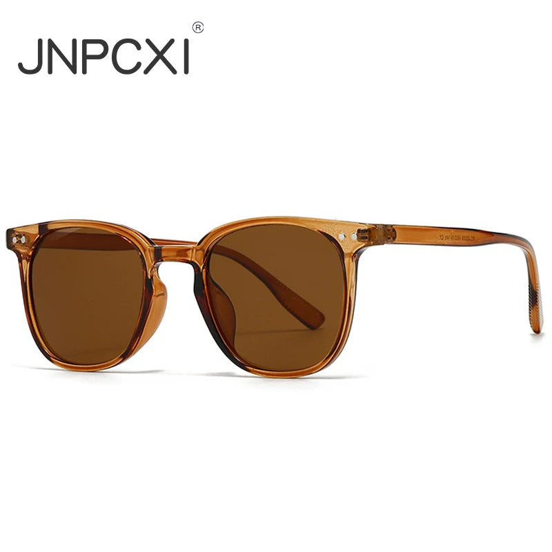 JNPCXI New Fashion Square Sunglasses Women Shades UV400 Retro Gradient Men Black Yellow Rivets Sun Glasses
