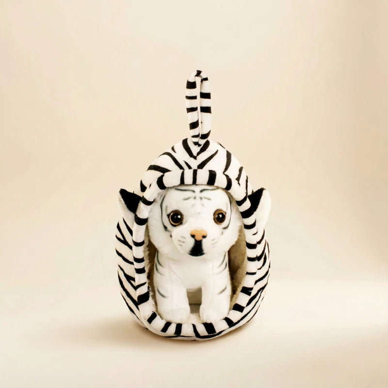 1Pc 18CM Lovely Animal Nest Plush Toy Simulation Tiger Leopard Husky Lion Giraffe Shiba Inu Dolls Kawaii Home Decoration Gift