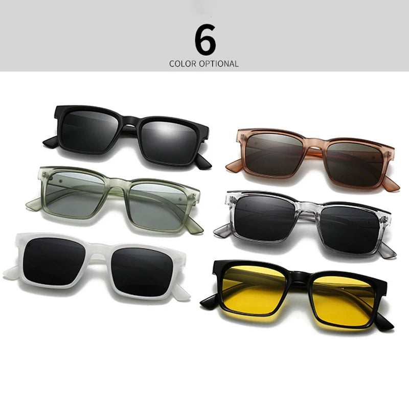 JNPCXI New Retro Rivets Men Square Sunglasses Shades UV400 Fashion Women Gradient Green Sun Glasses
