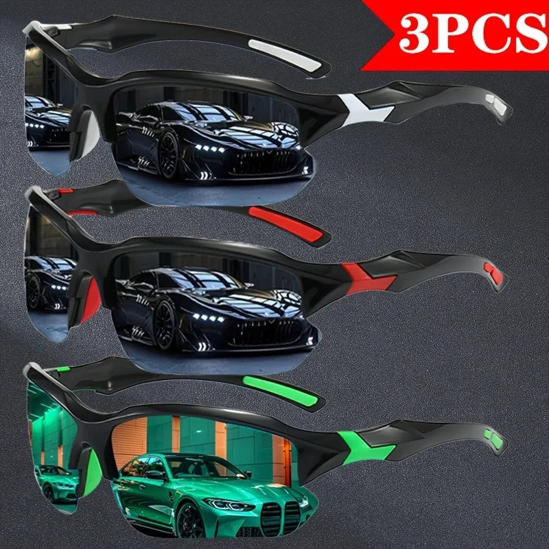 3 Pairs of Fashionable Colored Lens Glasses, Suitable for Daily Wear and Photography - Ideal Gift Choice